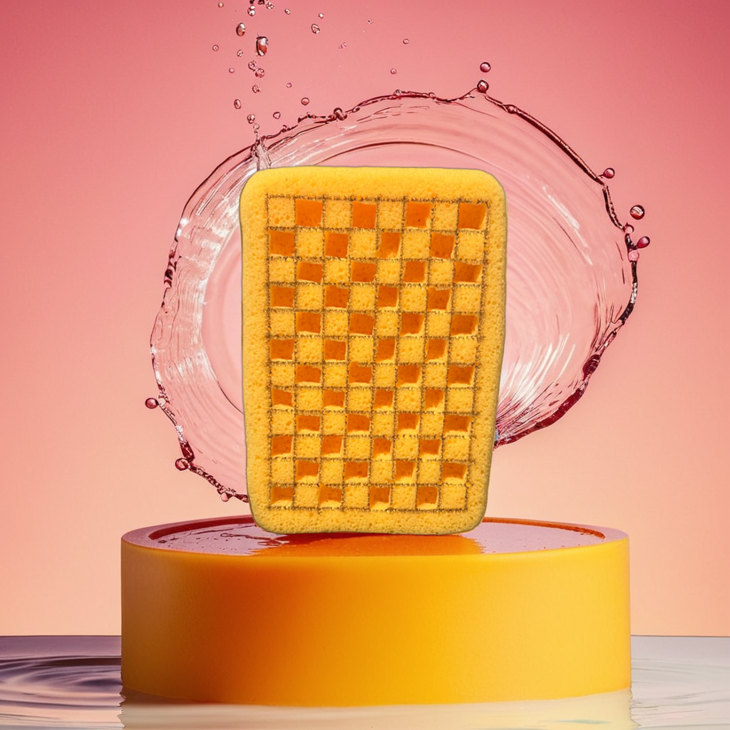 Hand Cut mini Checkered Square Shape Sponge
