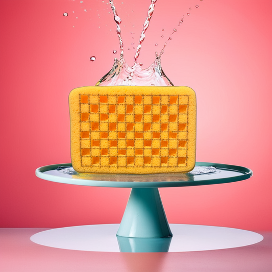 Hand Cut mini Checkered Square Shape Sponge