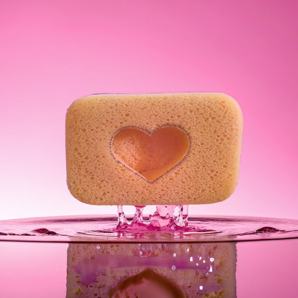 Heart Shape Hand cut Cleaning Sponge